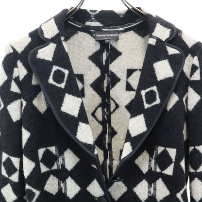 Emporio Armani Italian Patterned Knit Coat Black Size 40