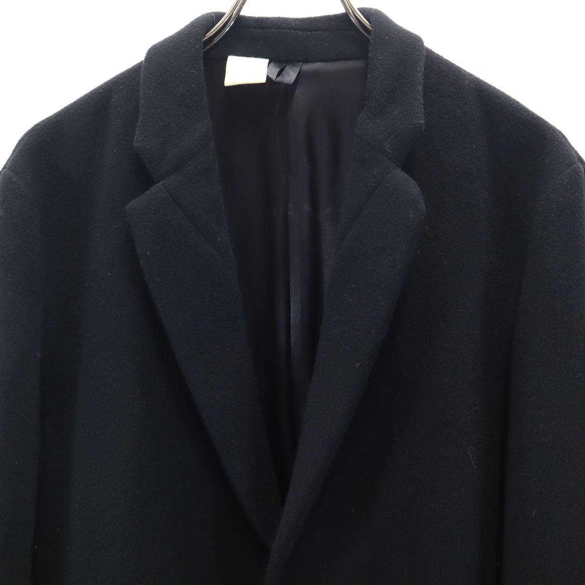 N.HOOLYWOOD Compressed Wool Chesterfield Coat Black Size M