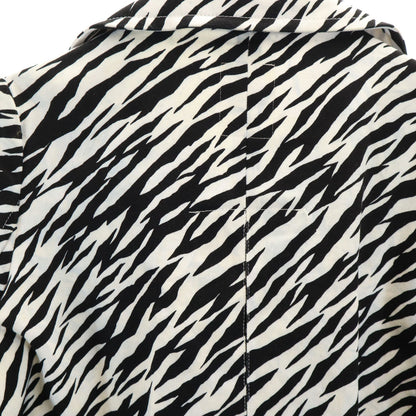 LIMI feu Zebra Pattern Half-Sleeve Peacoat White Coat Size S