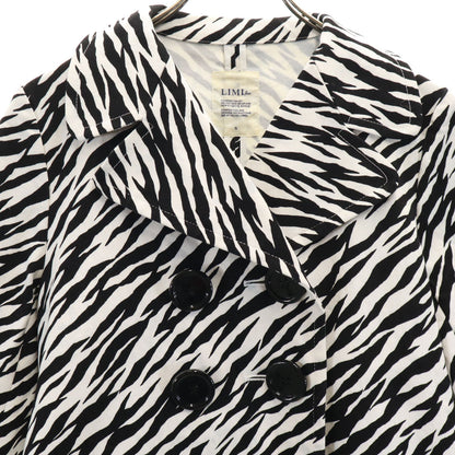 LIMI feu Zebra Pattern Half-Sleeve Peacoat White Coat Size S
