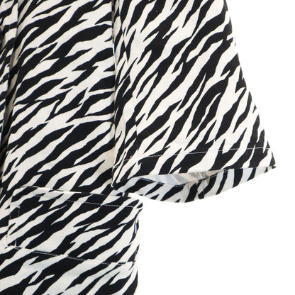 LIMI feu Zebra Pattern Half-Sleeve Peacoat White Coat Size S