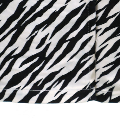 LIMI feu Zebra Pattern Half-Sleeve Peacoat White Coat Size S