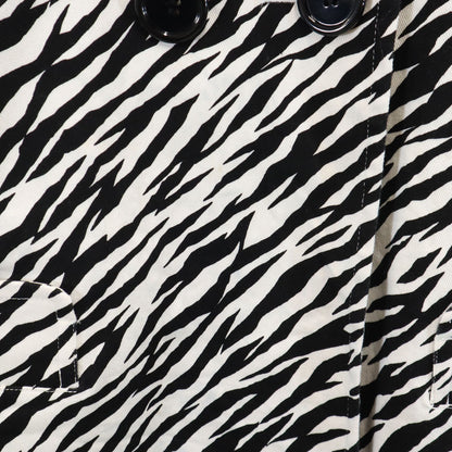 LIMI feu Zebra Pattern Half-Sleeve Peacoat White Coat Size S