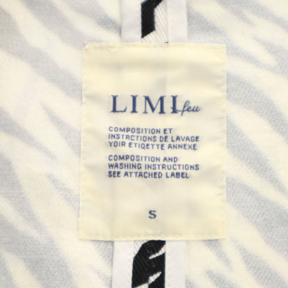 LIMI feu Zebra Pattern Half-Sleeve Peacoat White Coat Size S