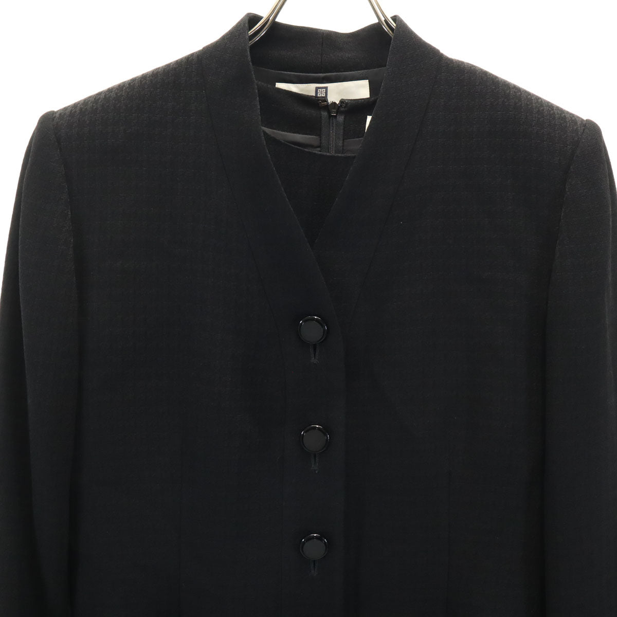 GIVENCHY 90s Black Patterned 3/4 Sleeve Dress Size 10
