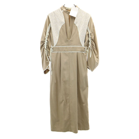 PUBLIC TOKYO Layered Long Sleeve Dress Beige Size FREE