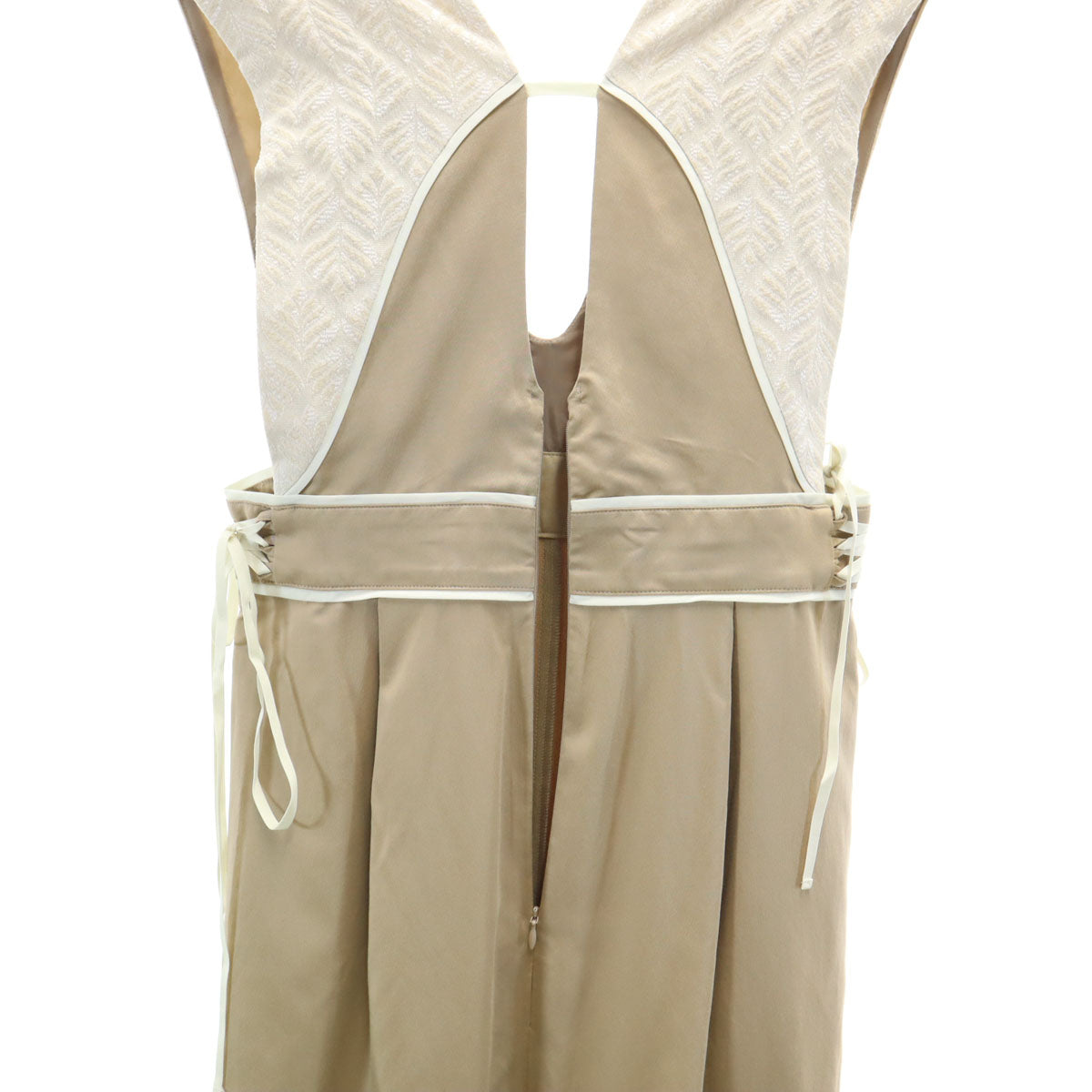 PUBLIC TOKYO Layered Long Sleeve Dress Beige Size FREE