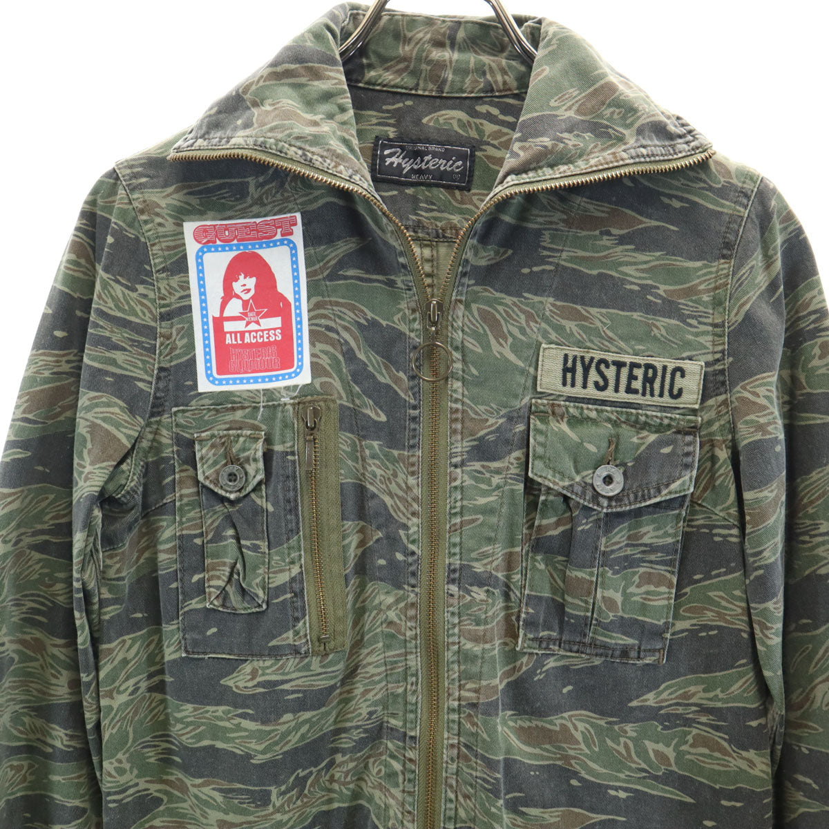 HYSTERIC Camo Long Sleeve Mini Dress Khaki Size FREE
