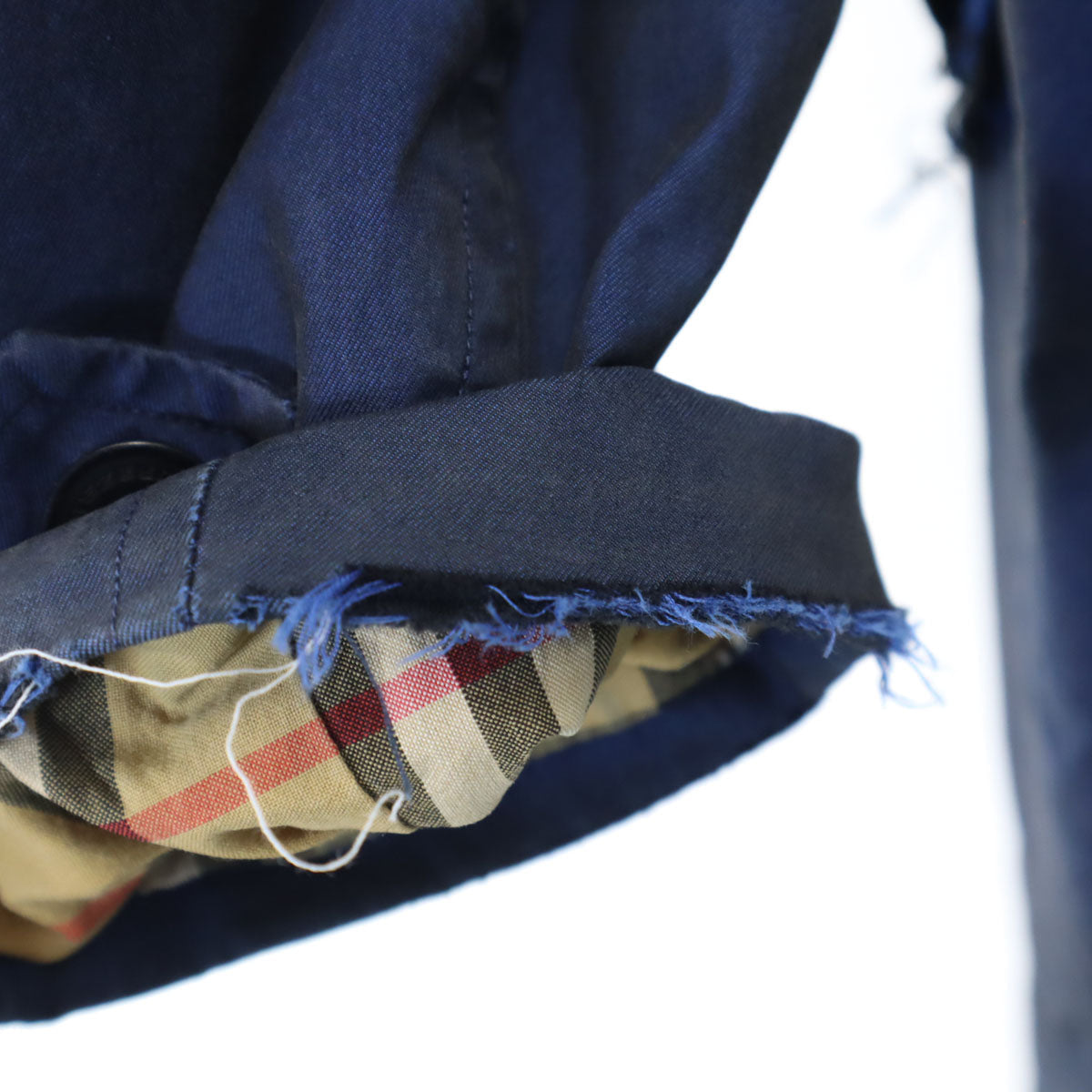 BURBERRY Made in Italy Bal Collar Coat Navy Size 50
