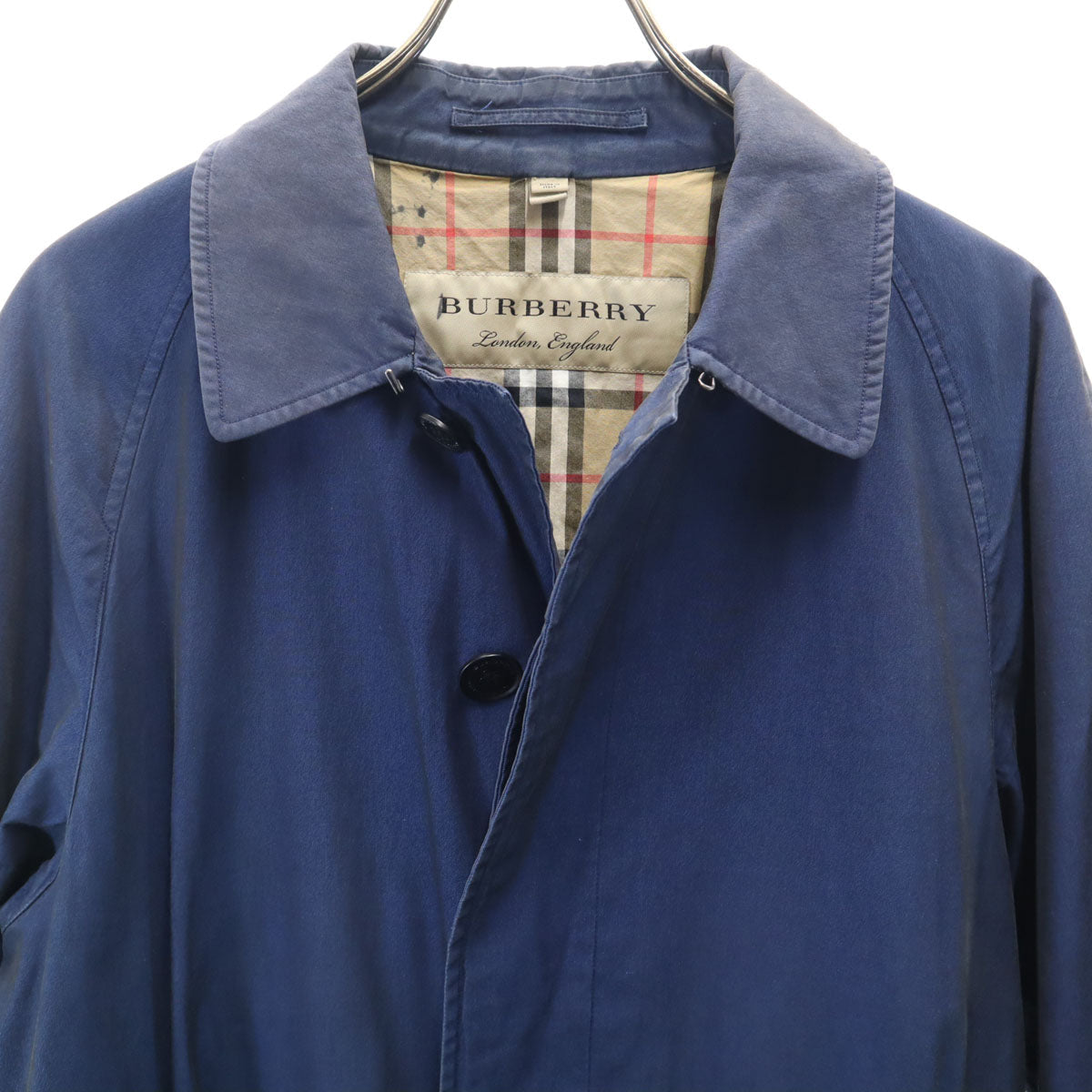 BURBERRY Made in Italy Bal Collar Coat Navy Size 50