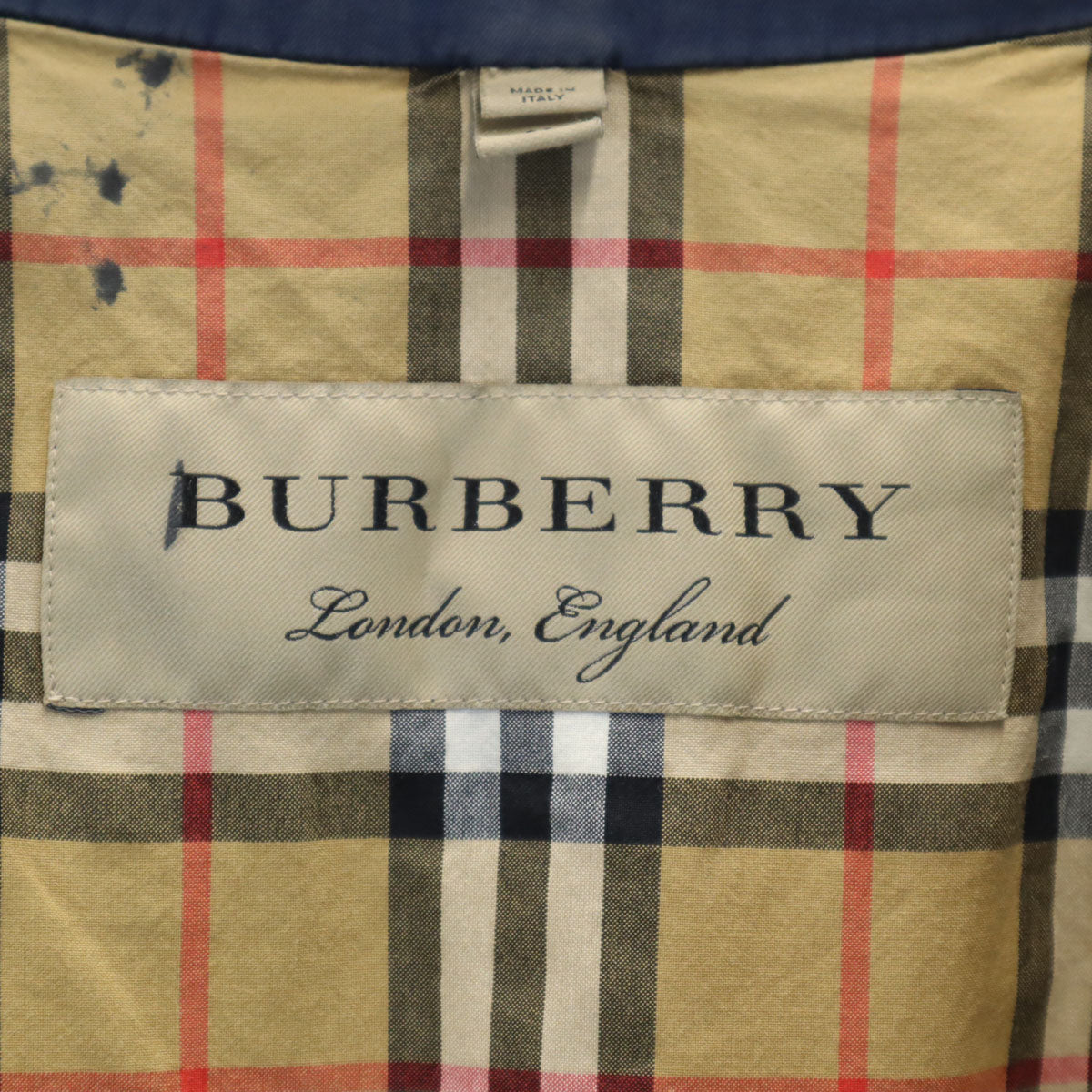 BURBERRY Made in Italy Bal Collar Coat Navy Size 50