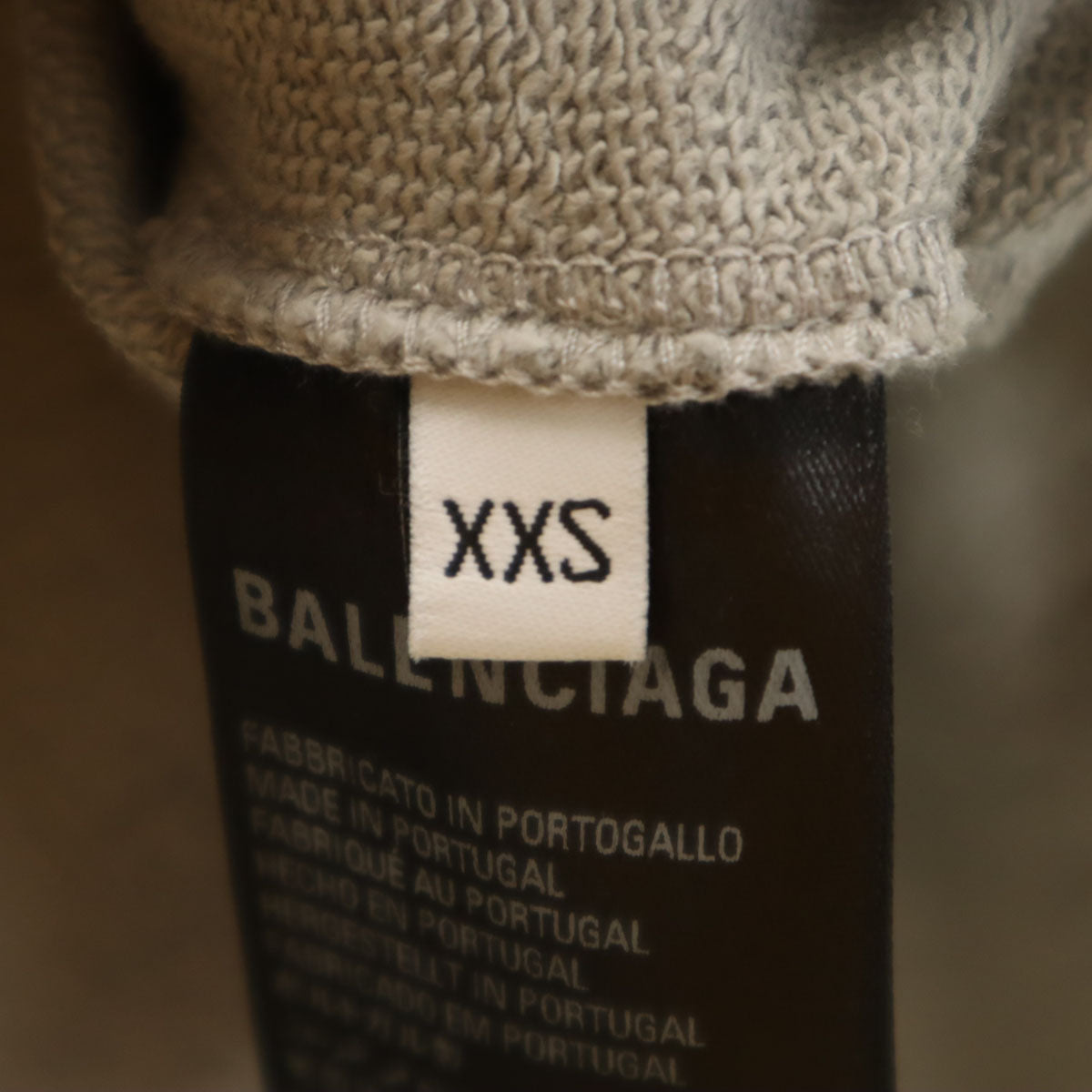 BALENCIAGA Portugal Made Long Sleeve Hoodie Gray Size XXS