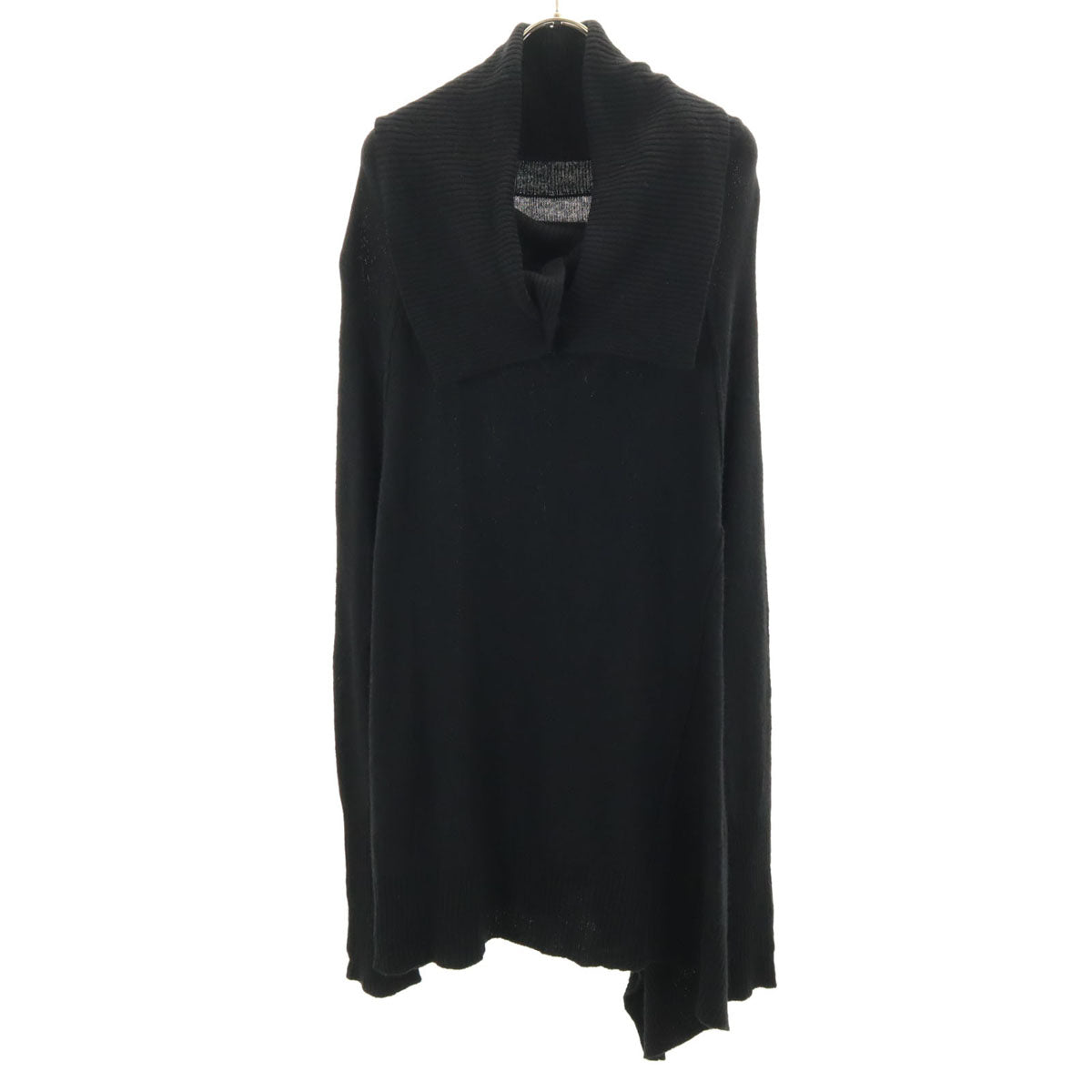 Y's Japanese Asymmetrical Long Sleeve Tunic Black Knit Size 2