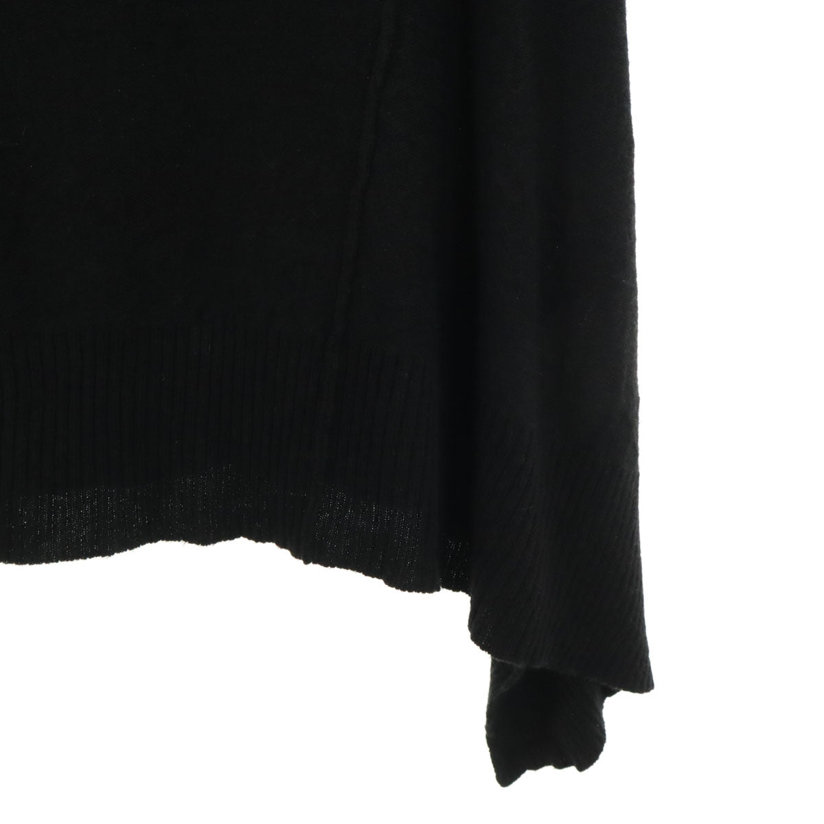 Y's Japanese Asymmetrical Long Sleeve Tunic Black Knit Size 2