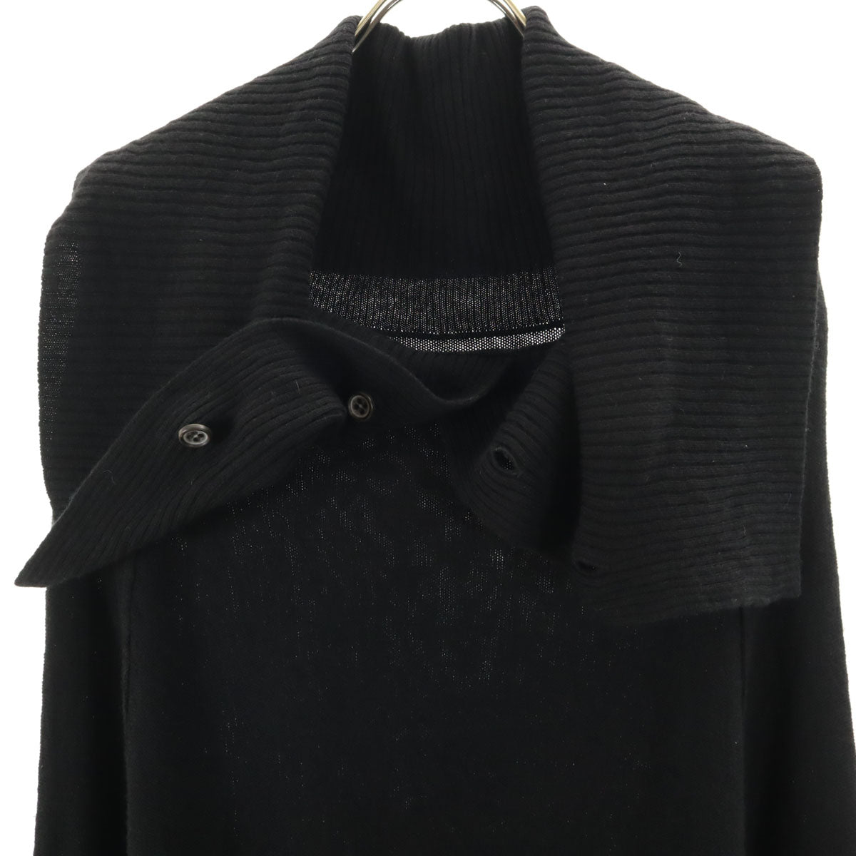 Y's Japanese Asymmetrical Long Sleeve Tunic Black Knit Size 2