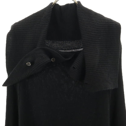 Y's Japanese Asymmetrical Long Sleeve Tunic Black Knit Size 2