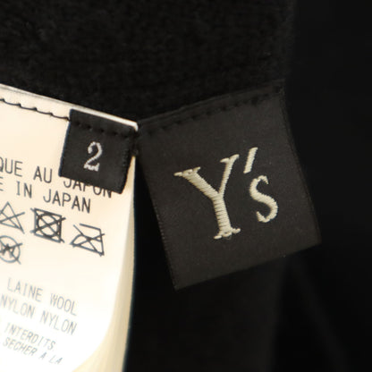 Y's Japanese Asymmetrical Long Sleeve Tunic Black Knit Size 2