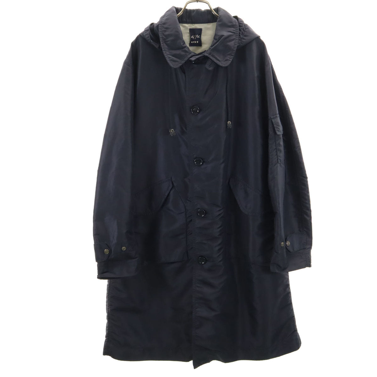 45R Hooded Balmacaan Coat Navy Size 4
