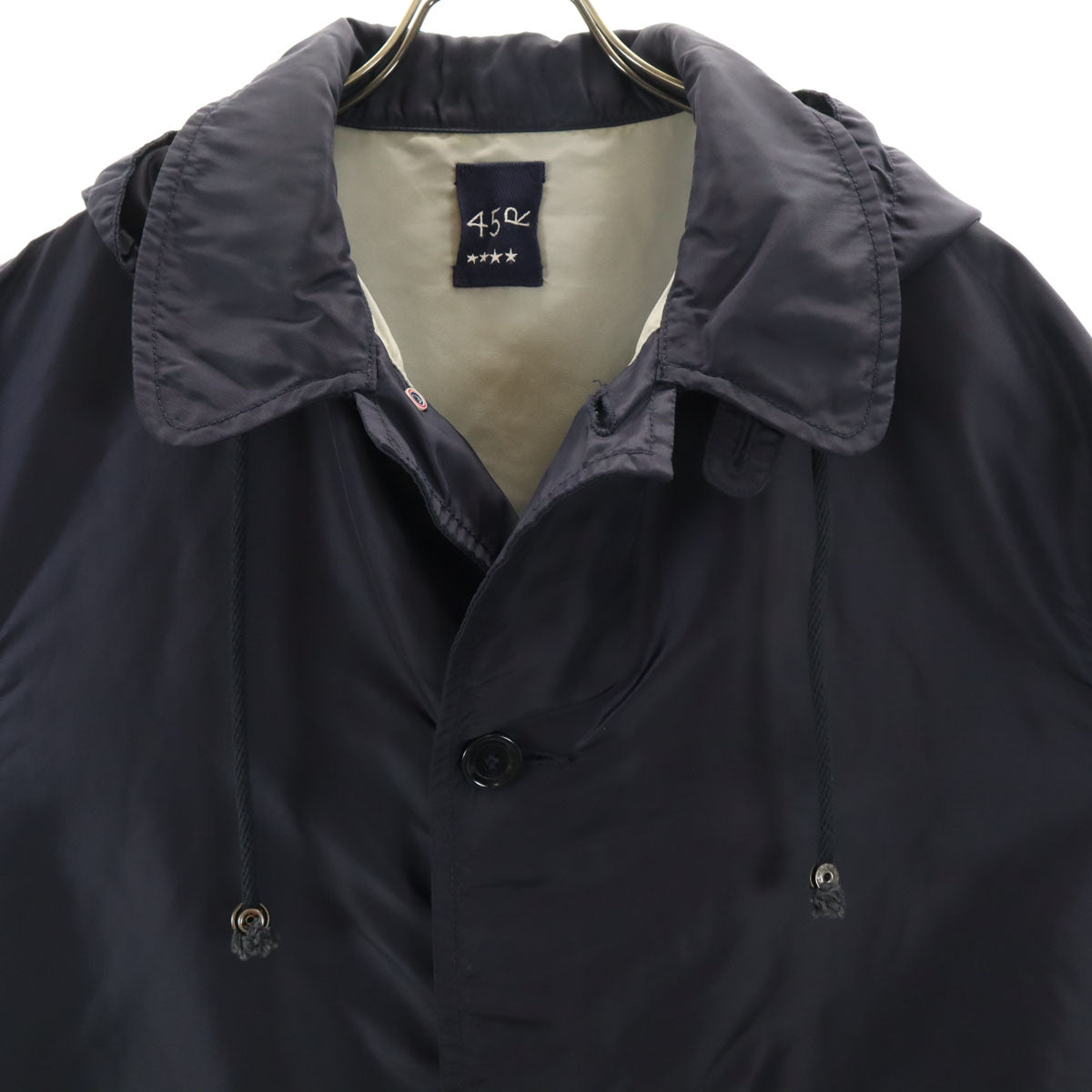 45R Hooded Balmacaan Coat Navy Size 4