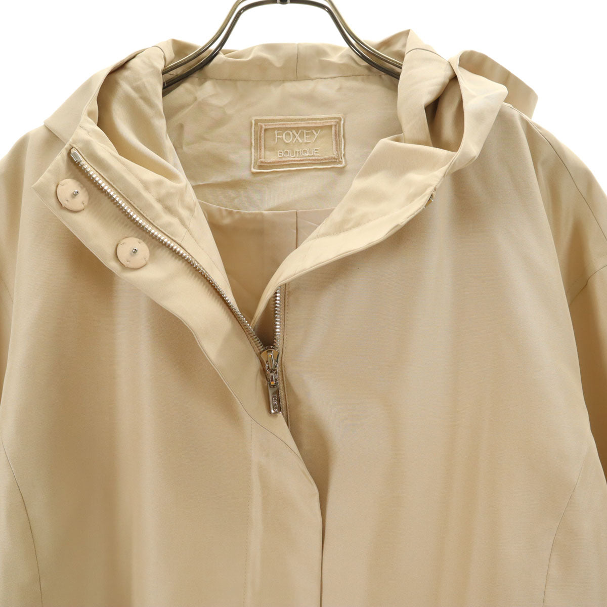 FOXEY BOUTIQUE Hooded Coat Beige Size 38