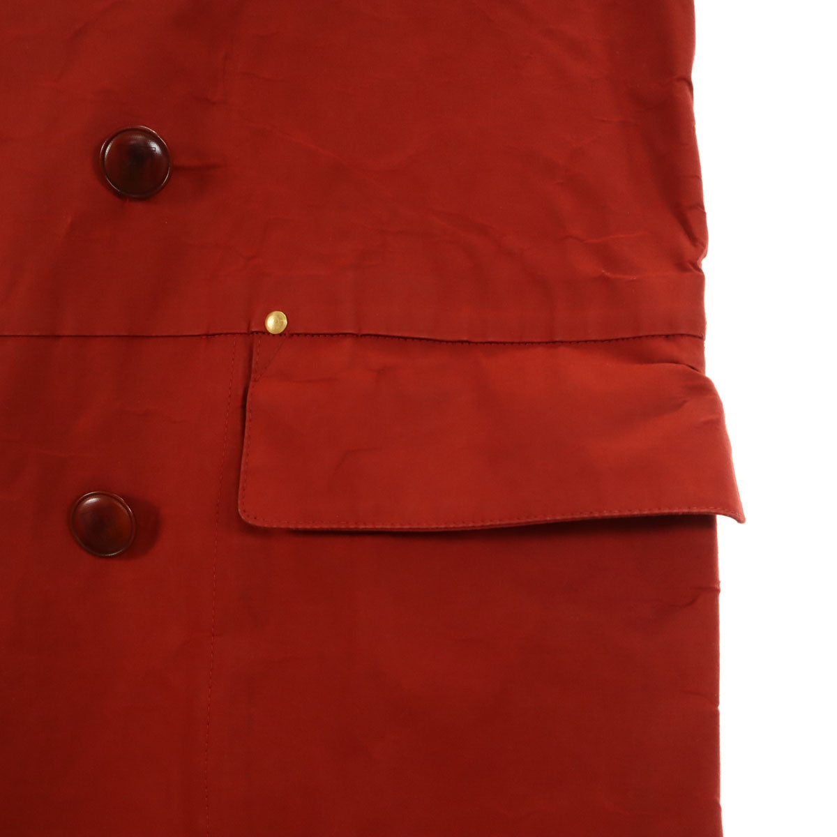 HERMES 80s Vintage Ulster Coat Red Size L