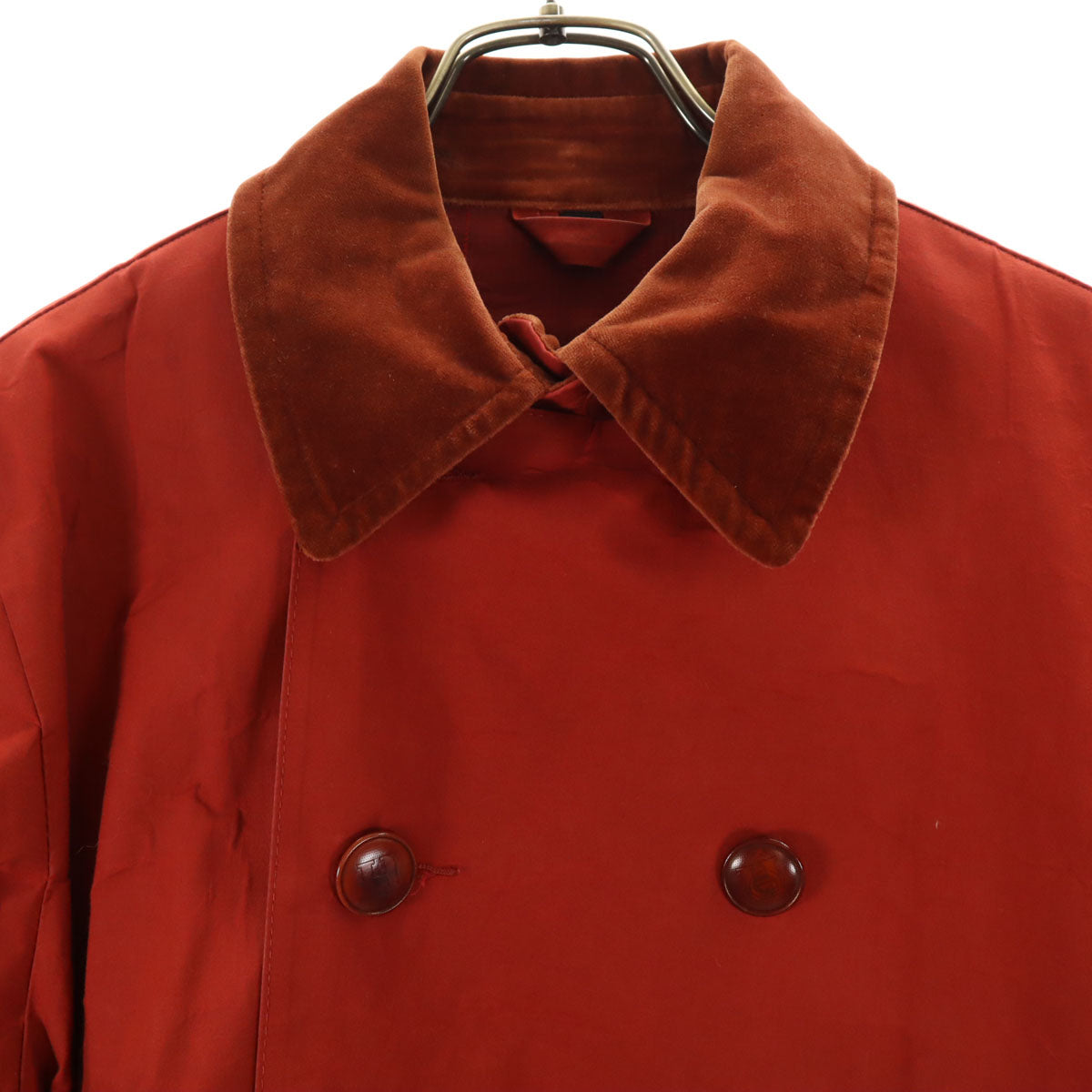HERMES 80s Vintage Ulster Coat Red Size L