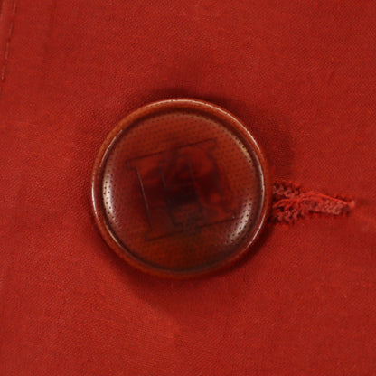 HERMES 80s Vintage Ulster Coat Red Size L