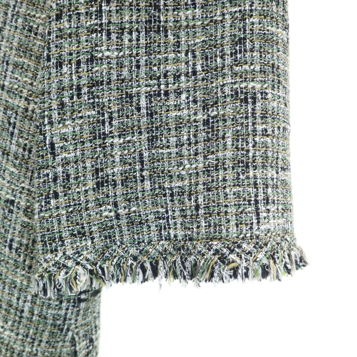 Rene Japanese Tweed Short Sleeve Dress Green Size 36