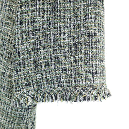 Rene Japanese Tweed Short Sleeve Dress Green Size 36