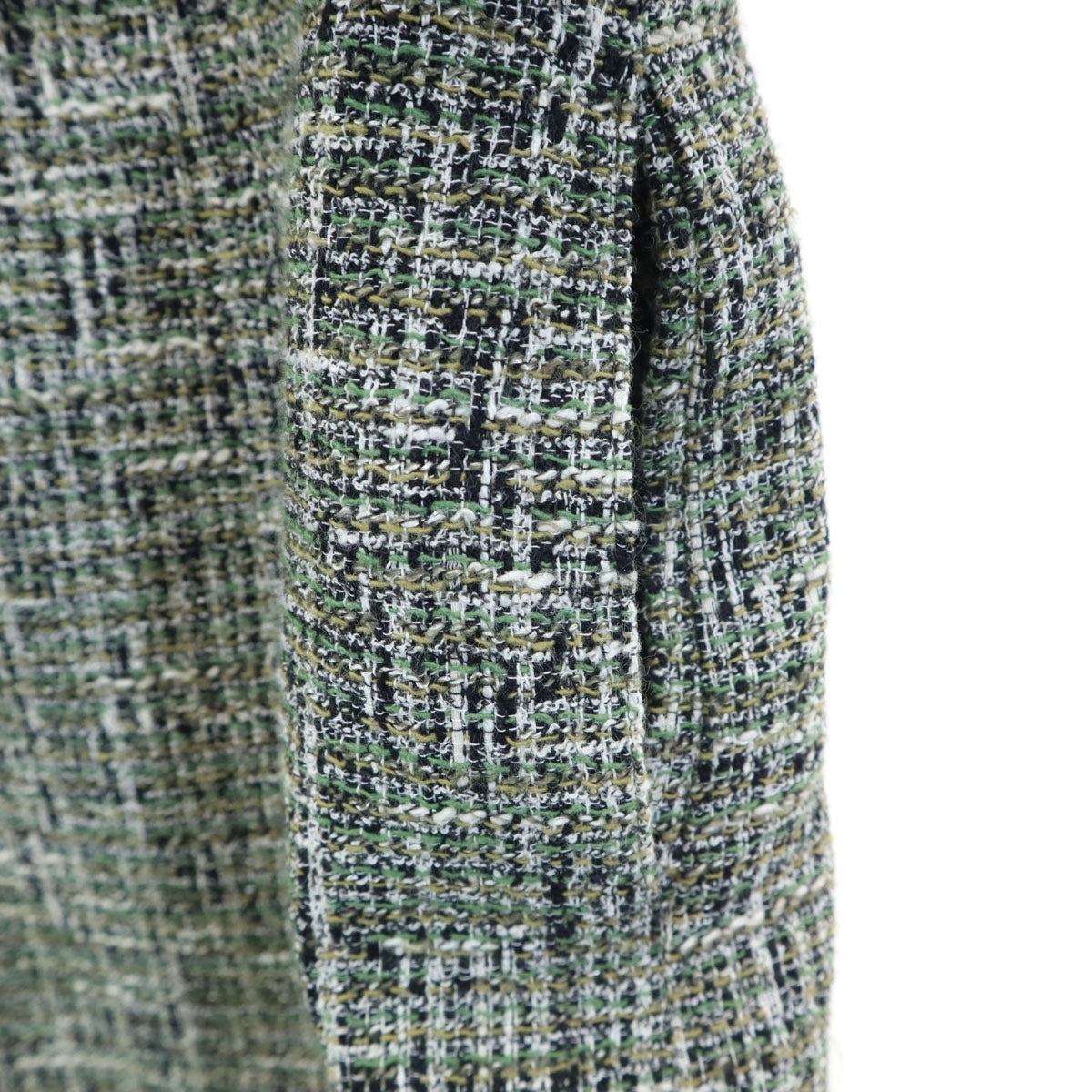 Rene Japanese Tweed Short Sleeve Dress Green Size 36