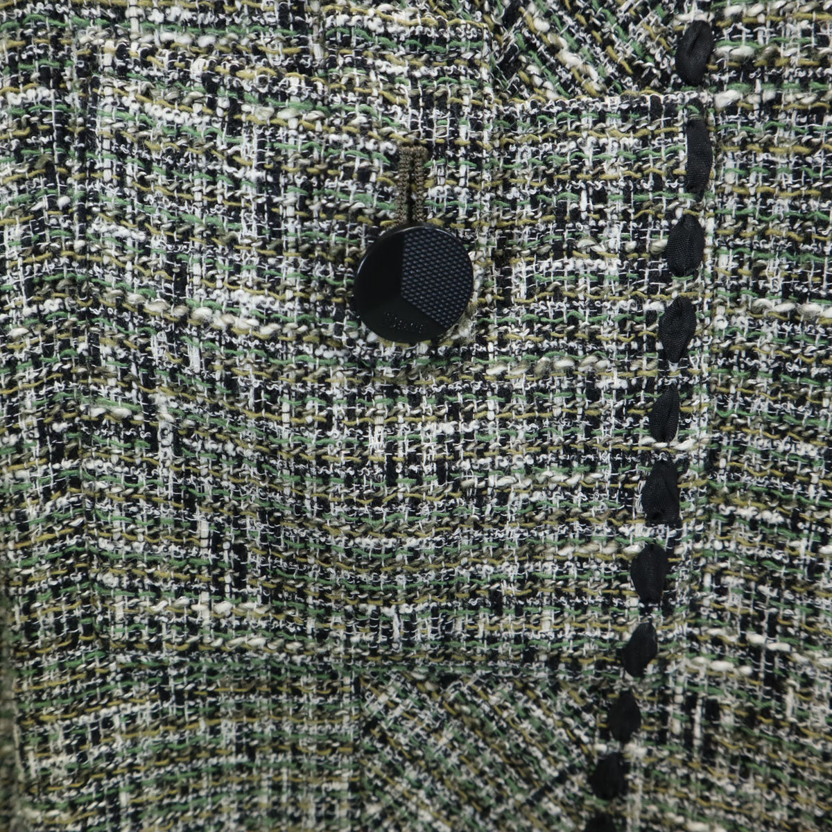 Rene Japanese Tweed Short Sleeve Dress Green Size 36