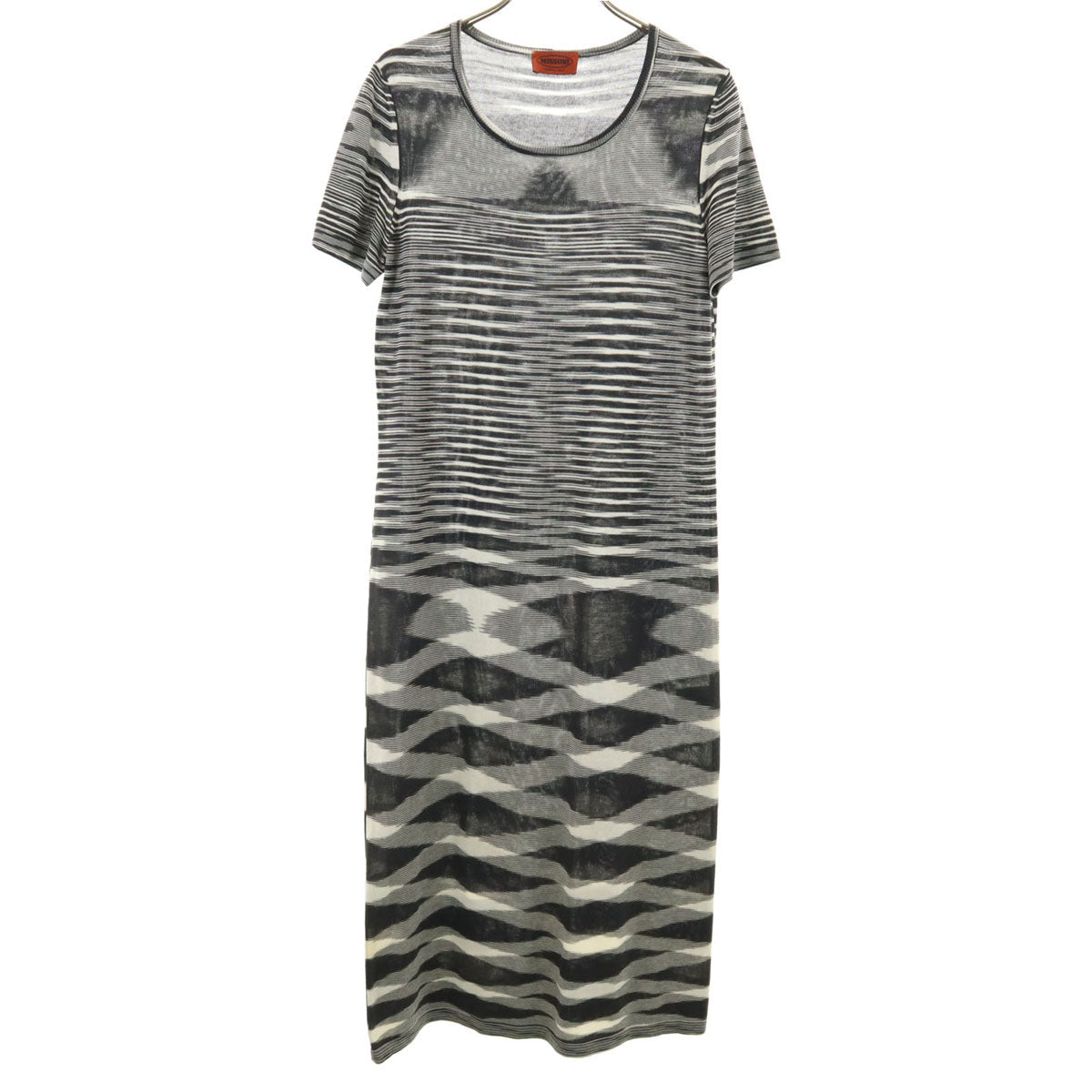 Missoni All Over Pattern Short Sleeve Dress Black Size 40