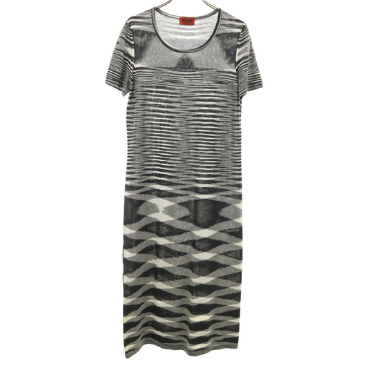 Missoni All Over Pattern Short Sleeve Dress Black Size 40