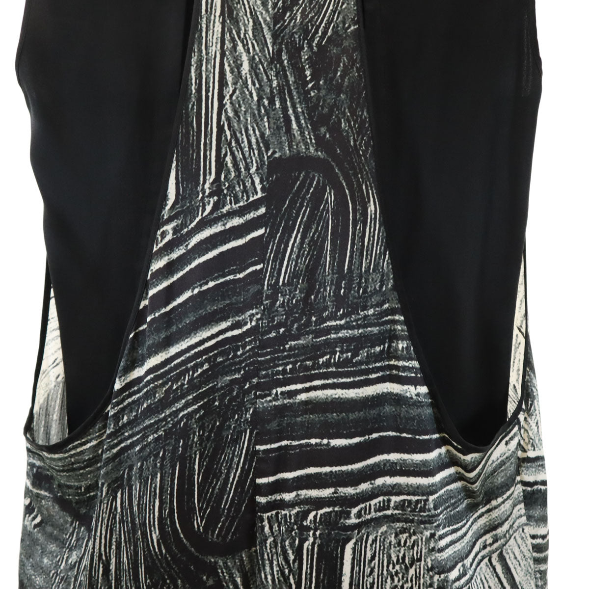 HELMUT LANG Silk All-Over Print Black Dress Size S