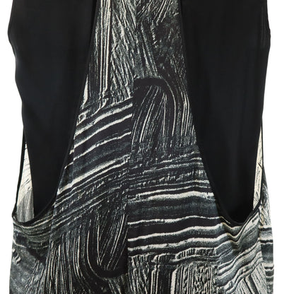 HELMUT LANG Silk All-Over Print Black Dress Size S