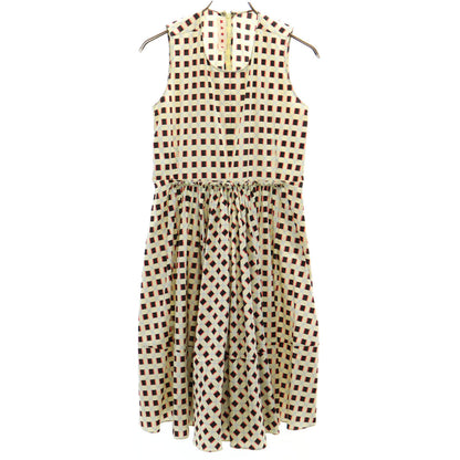 MARNI Italian Patterned Sleeveless Midi Dress Yellow Size 38