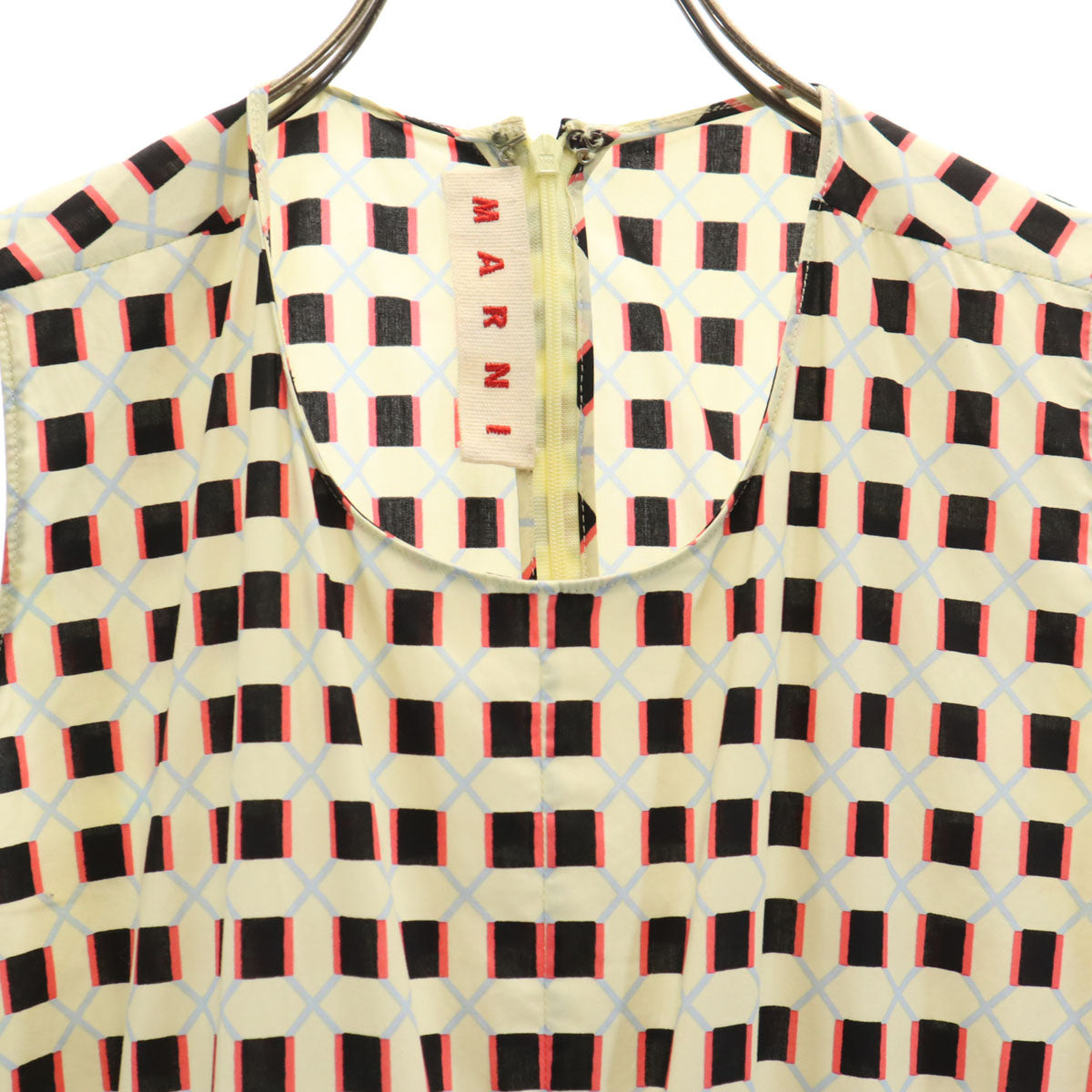 MARNI Italian Patterned Sleeveless Midi Dress Yellow Size 38