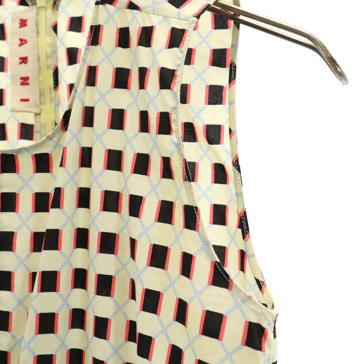 MARNI Italian Patterned Sleeveless Midi Dress Yellow Size 38