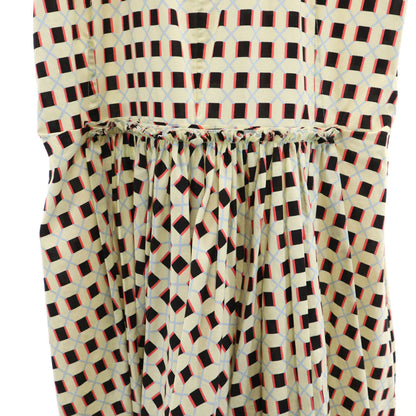 MARNI Italian Patterned Sleeveless Midi Dress Yellow Size 38