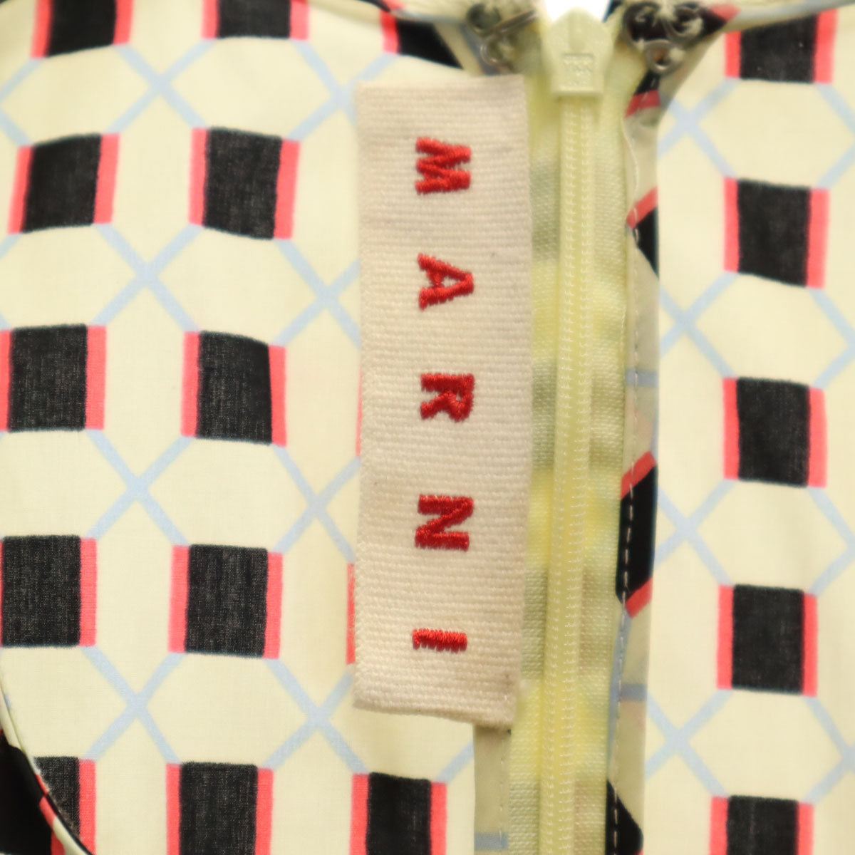 MARNI Italian Patterned Sleeveless Midi Dress Yellow Size 38