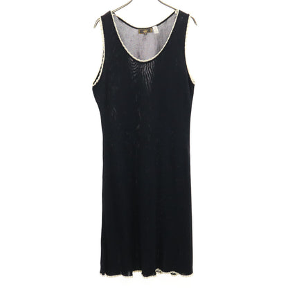 FENDI Italian Sleeveless Knit Dress Dark Navy Blue Size 46
