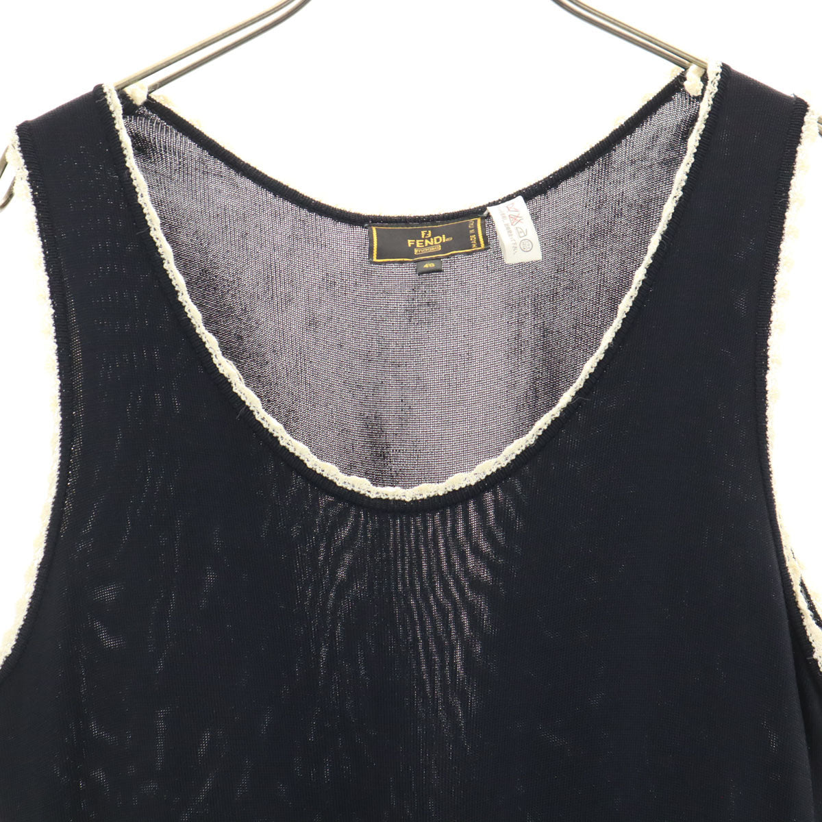 FENDI Italian Sleeveless Knit Dress Dark Navy Blue Size 46