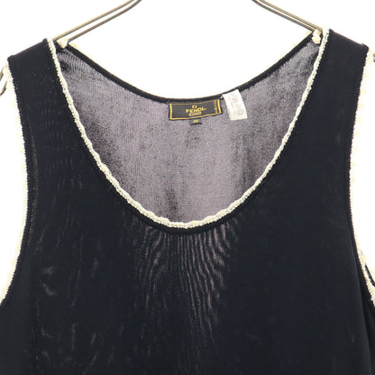 FENDI Italian Sleeveless Knit Dress Dark Navy Blue Size 46