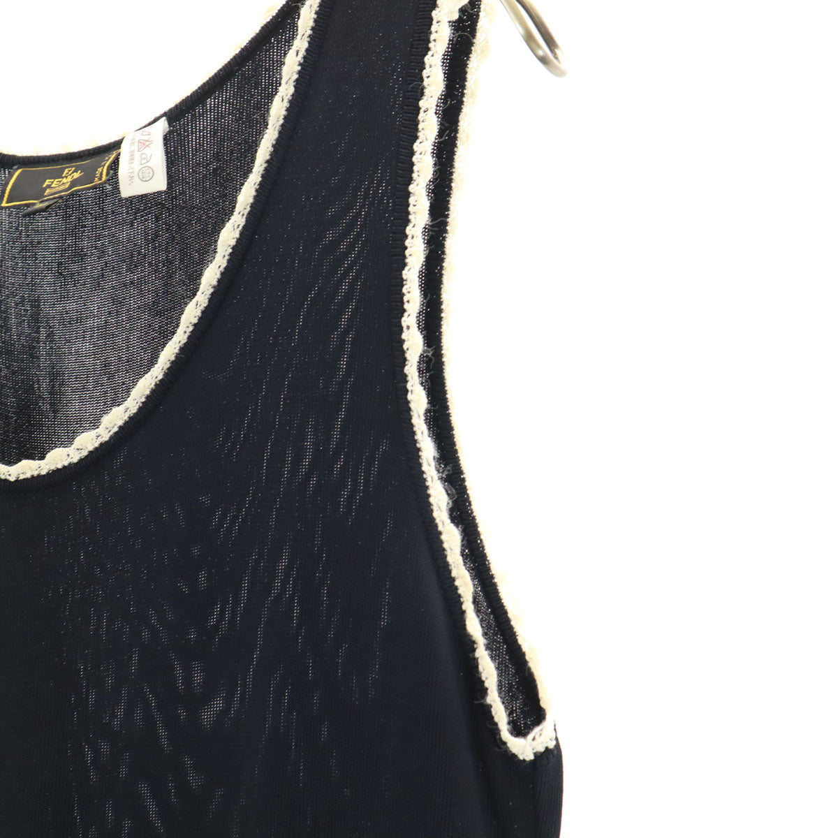 FENDI Italian Sleeveless Knit Dress Dark Navy Blue Size 46