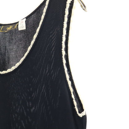 FENDI Italian Sleeveless Knit Dress Dark Navy Blue Size 46