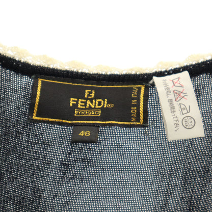 FENDI Italian Sleeveless Knit Dress Dark Navy Blue Size 46
