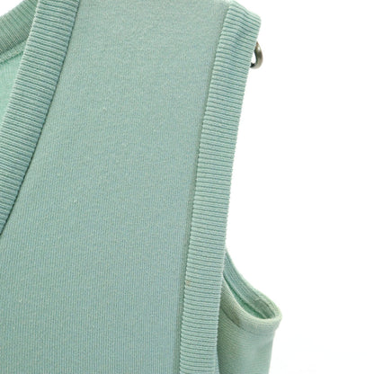 FOXEY Sleeveless V-Neck Side Ribbon Knit Dress Green Size 38