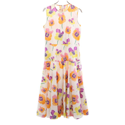 MARNI Floral Sleeveless Midi Dress White Size 38