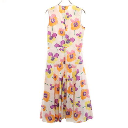 MARNI Floral Sleeveless Midi Dress White Size 38