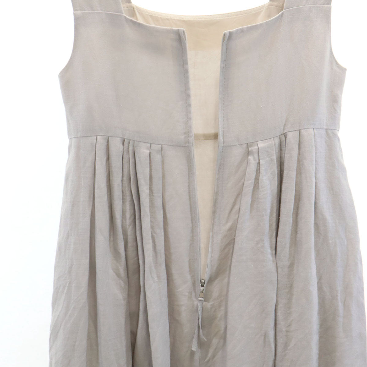 FOXEY Linen Lace Embroidered Camisole Dress Gray Size 38